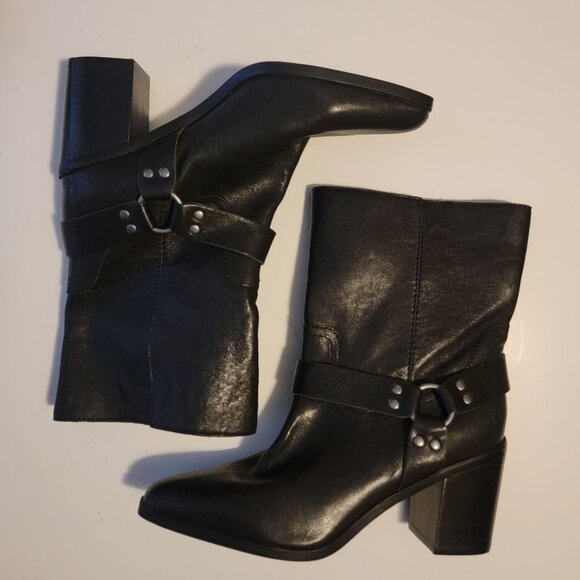 NEW Steve Madden Alessio Western Boots Womens 9.5 Bad Girl Biker Black Country - Picture 7 of 10